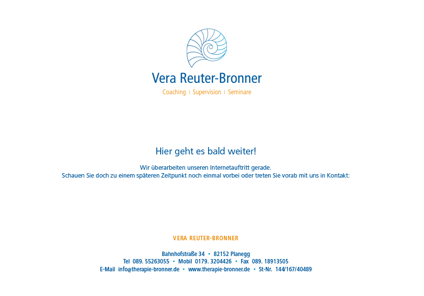 Vera Reuter Bronner, Systematische Familientherapie und Coaching